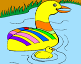 Coloring page Mother goose and gosling painted bycaludia sofia