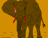 Coloring page Elephant painted byesujs