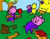 Coloring page Three little pigs 1 painted bySZFFFDNEZDKI