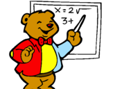 Coloring page Bear teacher painted bysuvii