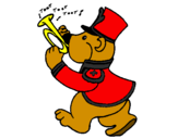 Coloring page Bear trumpet player painted byTay