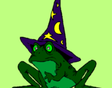 Coloring page Magician turned into a frog painted byOnyx