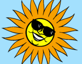 Coloring page Sun with sunglasses painted byBRITTANY