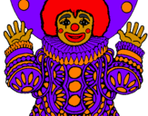 Coloring page Clown dressed up painted bymary