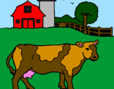 Coloring page Cow out to pasture painted byShiane
