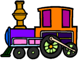 Coloring page Train painted byrace car