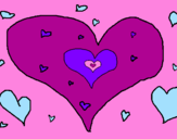 Coloring page Hearts painted bylala