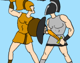 Coloring page Gladiator fight painted byeduard