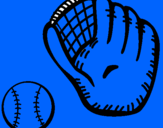 Coloring page Baseball glove and baseball ball painted byEDGAR