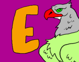 Coloring page Eagle painted bytanyas letter e  