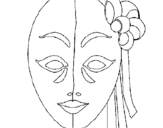 Coloring page Italian mask painted byMichael