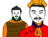 Coloring page Chinese warriors painted bykjlk