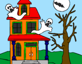 Coloring page Ghost house painted bySebastian