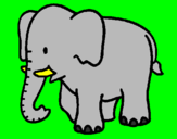 Coloring page Baby elephant painted byrodolfo