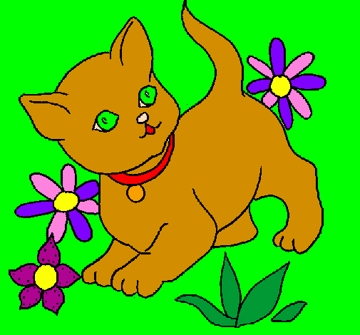 Coloring page Kitten painted bybaby muckie charlie