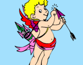 Coloring page Cupid painted bygel