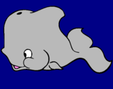 Coloring page Whale painted byladybug