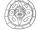 Coloring page Mayan calendar painted bysg