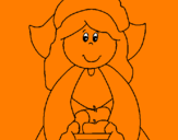 Coloring page Pilgrim girl painted bysa dsdcerfere