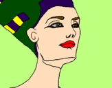 Coloring page Bust of Nefertiti painted byNefertiti