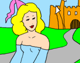 Coloring page Princess and castle painted bypaola88