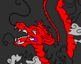 Coloring page Japanese dragon painted bymario earvin
