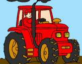 Coloring page Tractor working painted byGabor