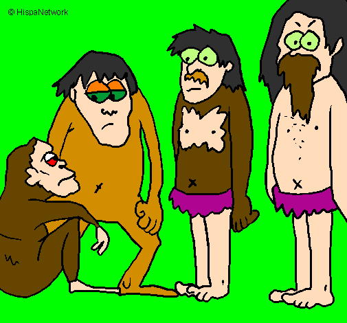 Coloring page Evolution of man painted byHodi