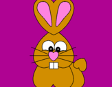 Coloring page Heart rabbit painted byzoe
