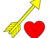 Coloring page Heart and arrow painted byjohn