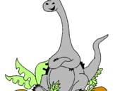 Coloring page Seated Diplodocus  painted byguarda  diujo