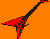 Coloring page Electric guitar II painted bygodess