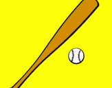 Coloring page Baseball bat and baseball ball painted byTIA