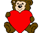 Coloring page Bear in love painted byKennedy