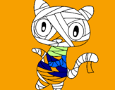 Coloring page Doodle the cat mummy painted bymario