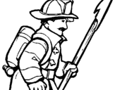 Coloring page Firefighter painted bycop