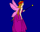 Coloring page Fairy with long hair painted byhannah