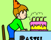 Coloring page Birthday cake III painted byREGINRAD