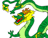 Coloring page Chinese dragon painted byTay