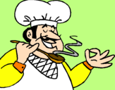 Coloring page Chef tasting painted byPatrick