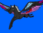 Coloring page Pegasus in flight painted byalyssa