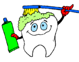 Coloring page Tooth cleaning itself painted bymateo