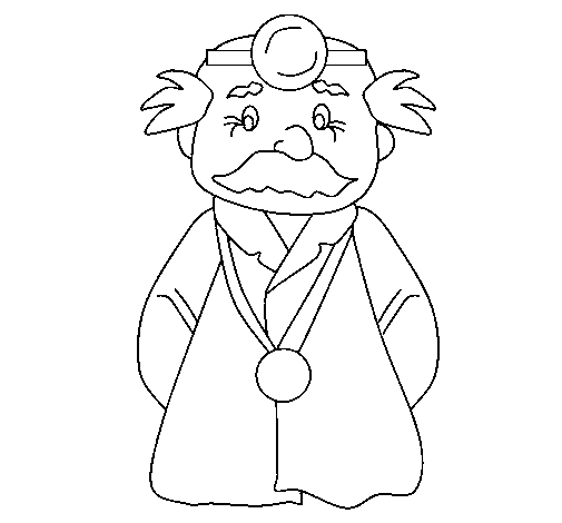 Coloring page Veteran doctor painted byezel