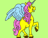 Coloring page Unicorn with wings painted byTOTTY