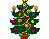 Coloring page Christmas tree with candles painted bycynthia