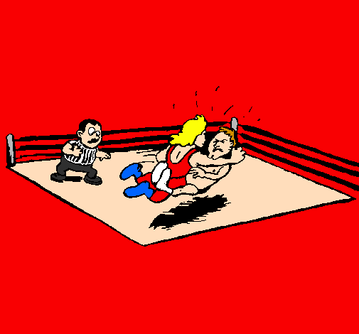 Coloring page Fighting in the ring painted byChas