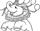 Coloring page Elephant with 3 balloons painted byOITEBMKT