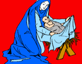 Coloring page Birth of baby Jesus painted bylucasnr