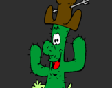 Coloring page Cactus with hat painted byelian