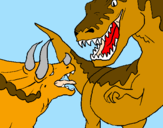 Coloring page Dinosaur fight painted byWhitebull